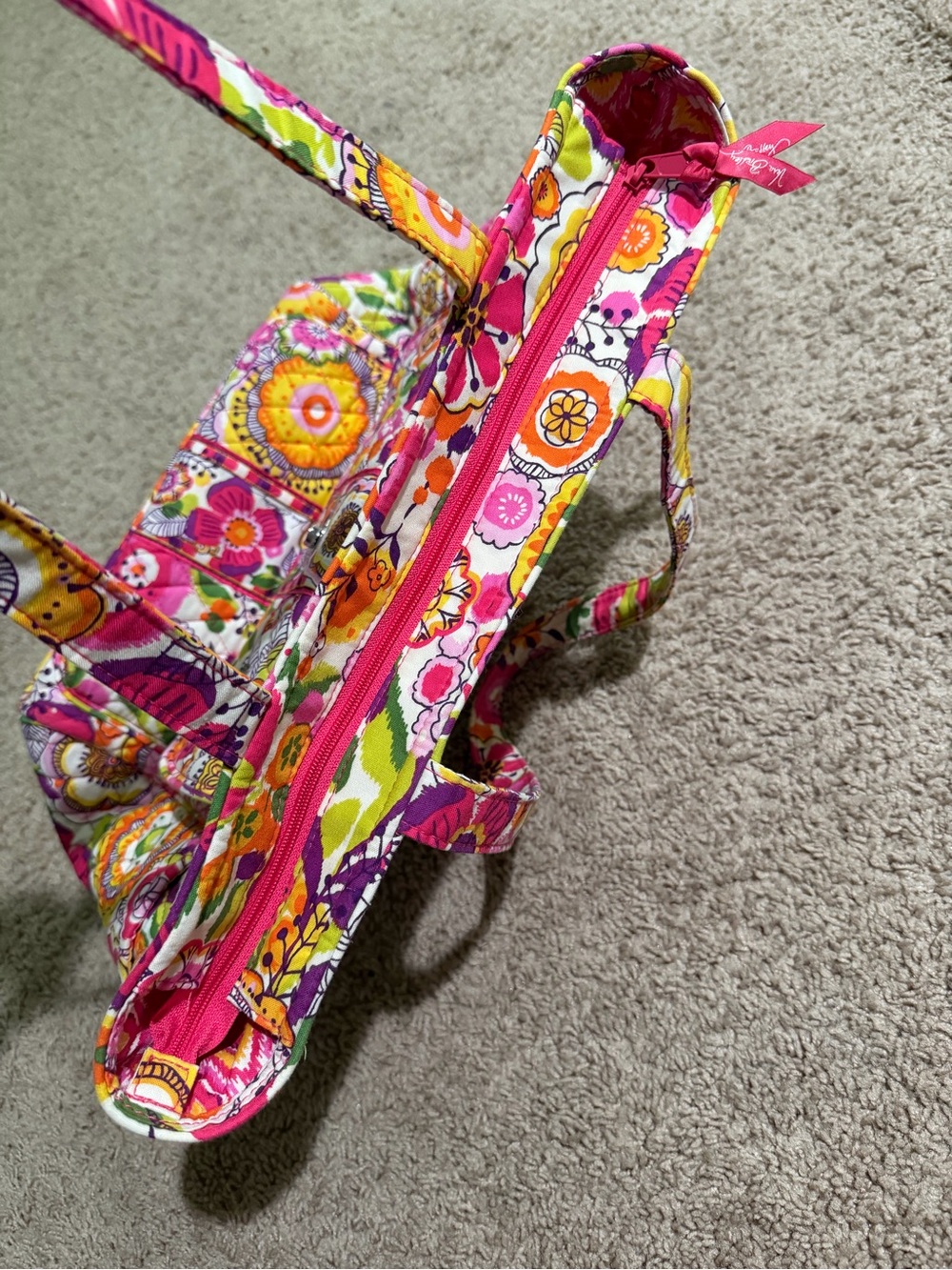 Vera Bradley Floral Quilted Tote Bag in Pink & Multicolor - Picture 9 of 9